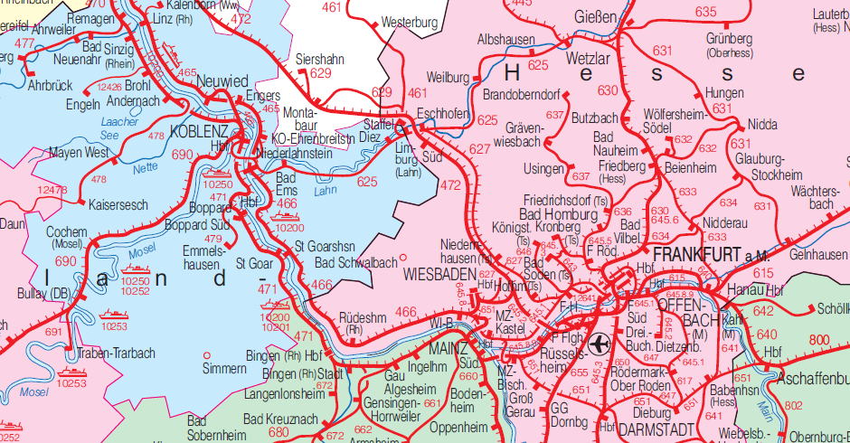 ドイツ鉄道のマップ 路線図 全路線版